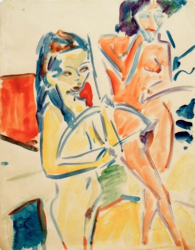 Fränzi con arco y desnudo de Ernst Ludwig Kirchner